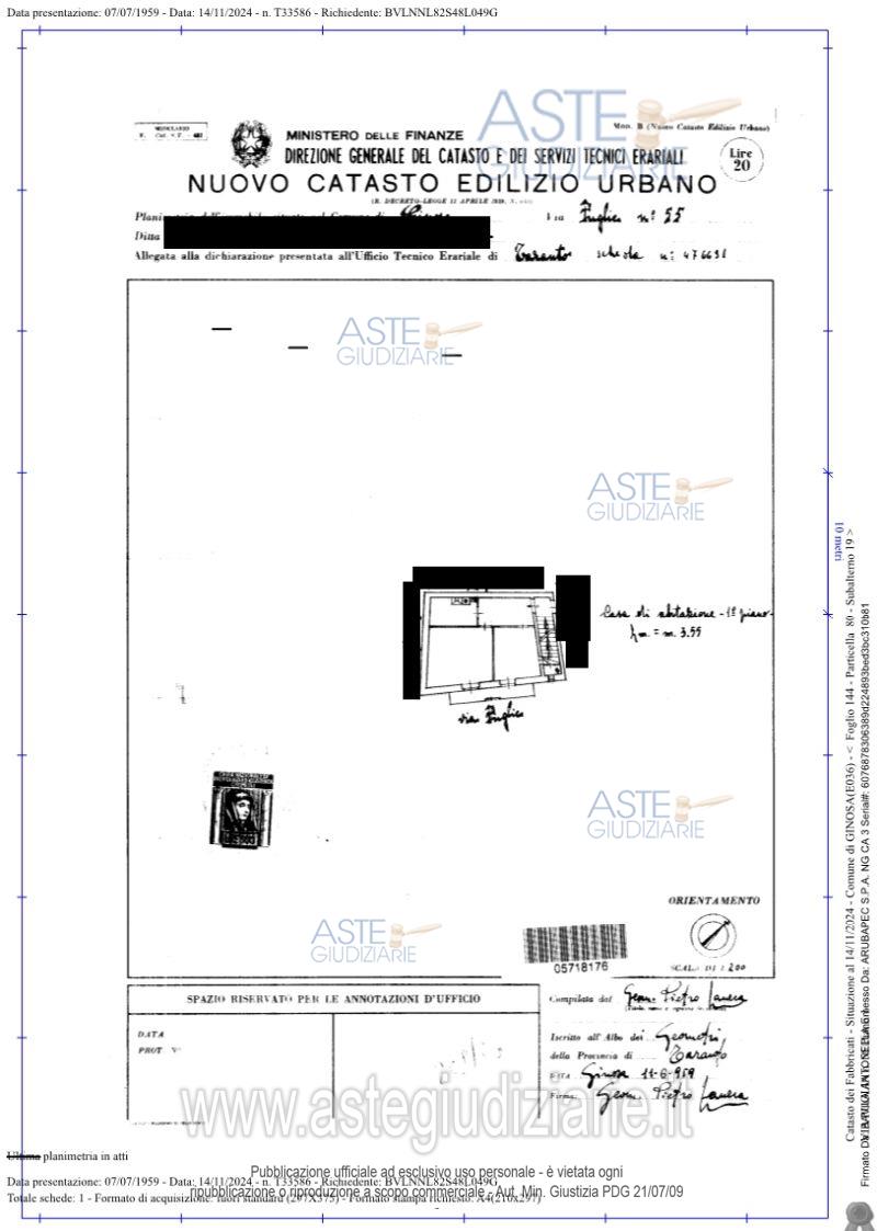 Planimetria del bene