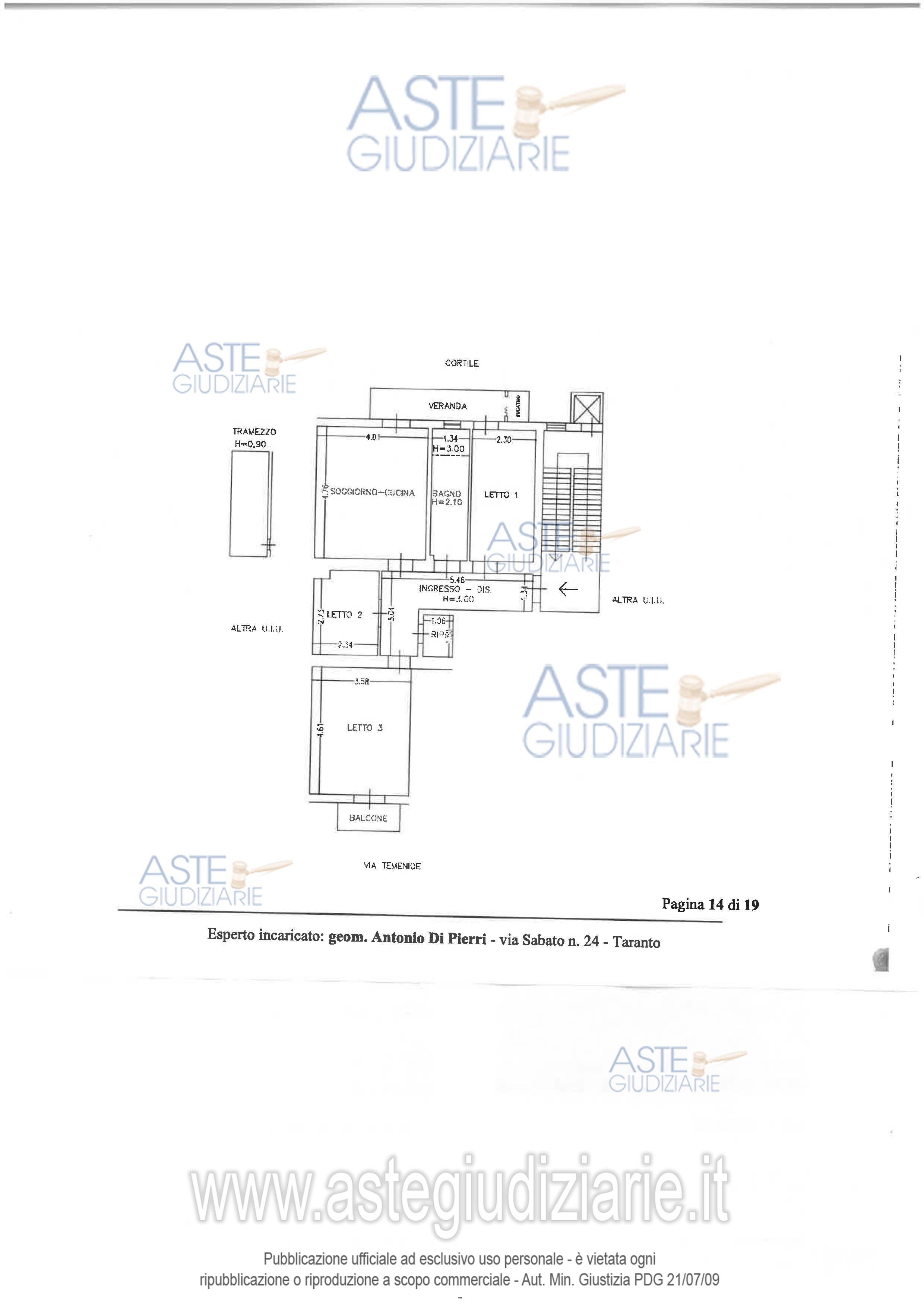 Planimetria del bene