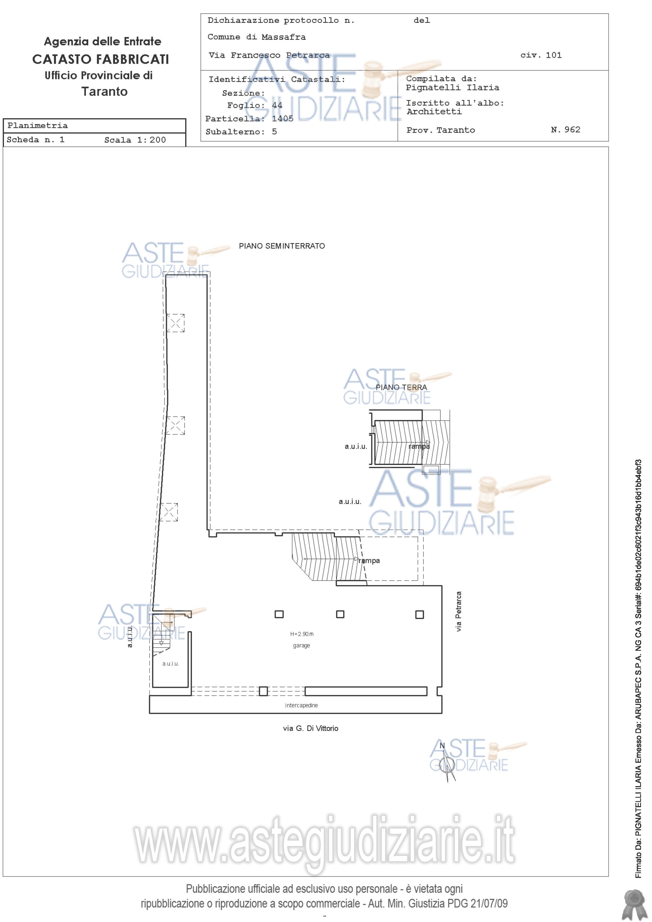 Planimetria del bene