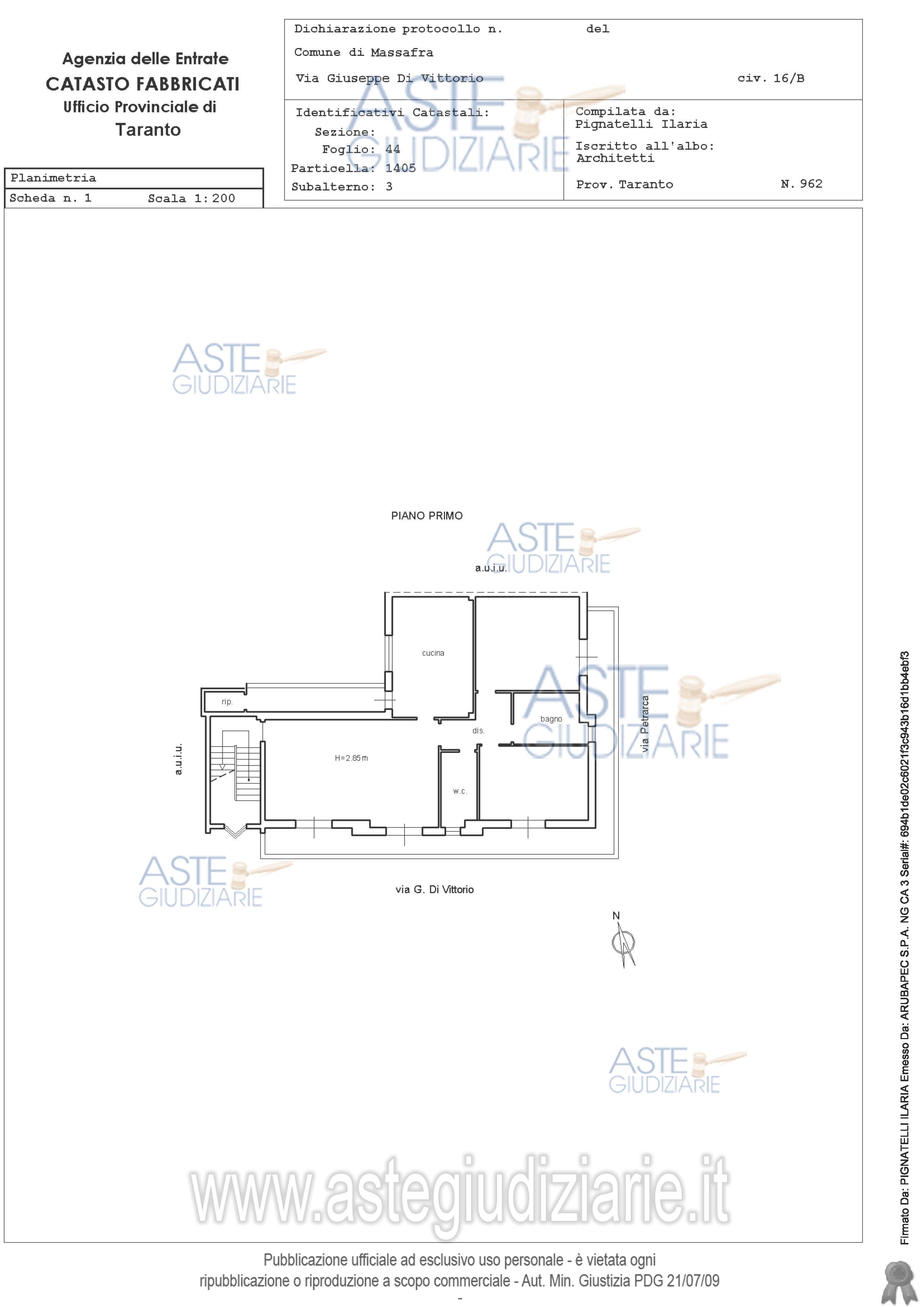 Planimetria del bene