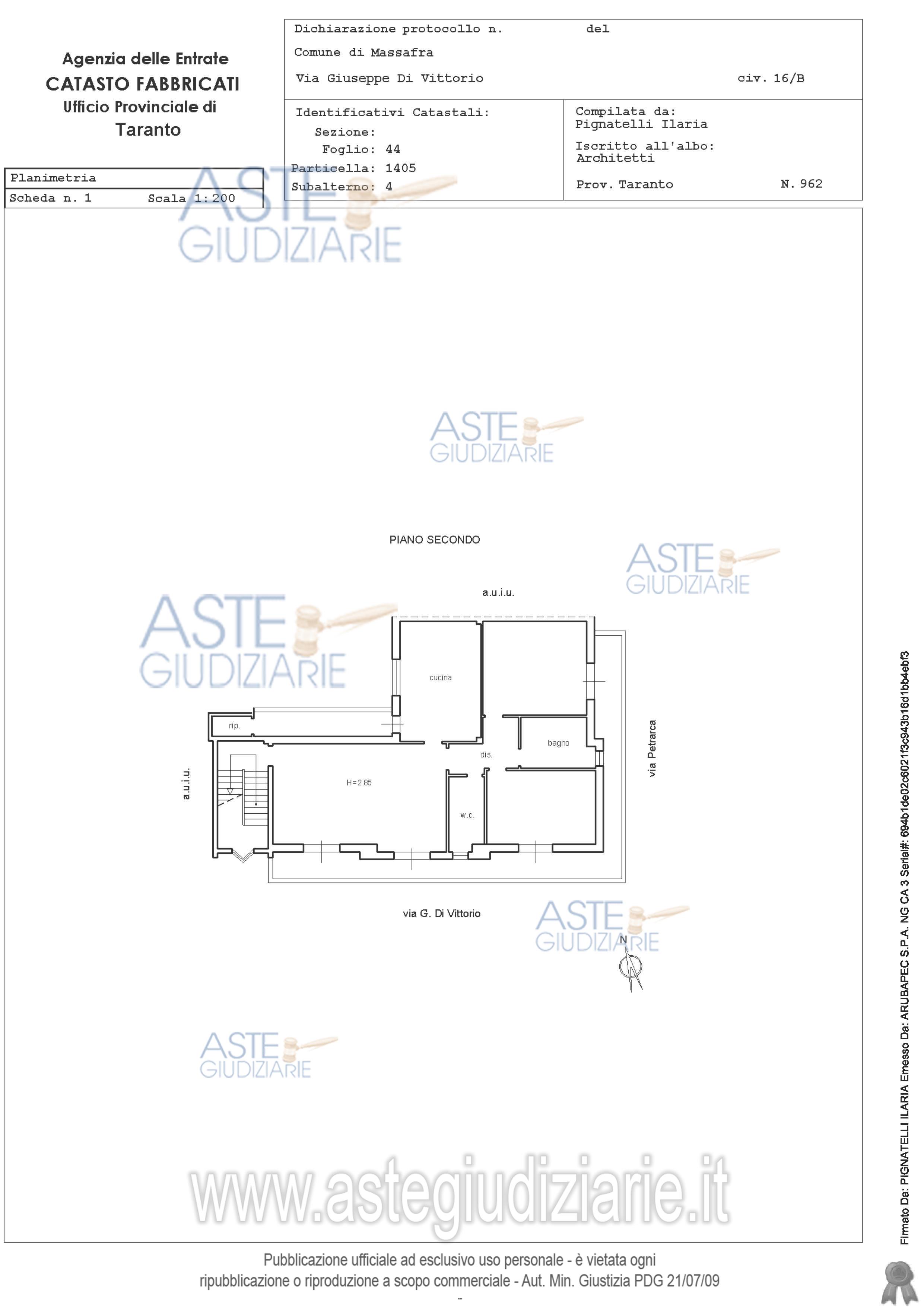 Planimetria del bene