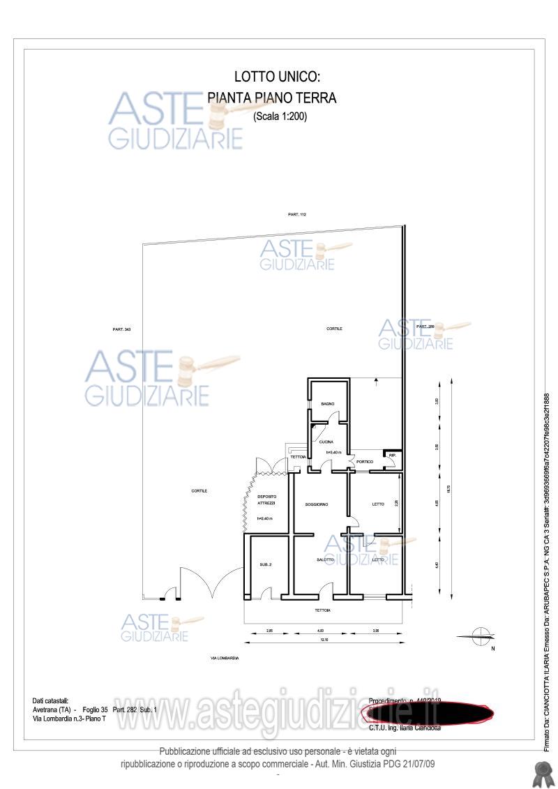 Planimetria del bene