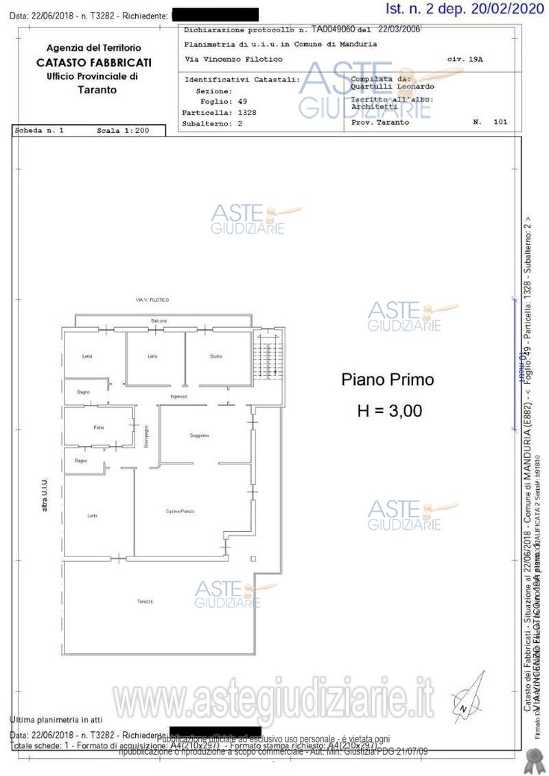 Planimetria del bene