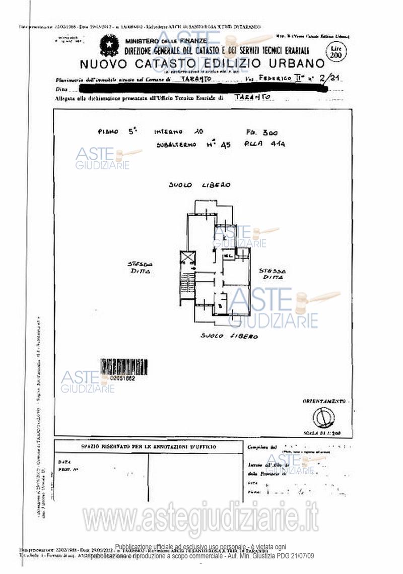 Planimetria del bene