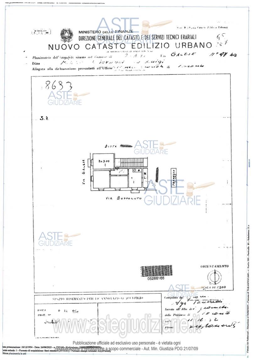 Planimetria del bene