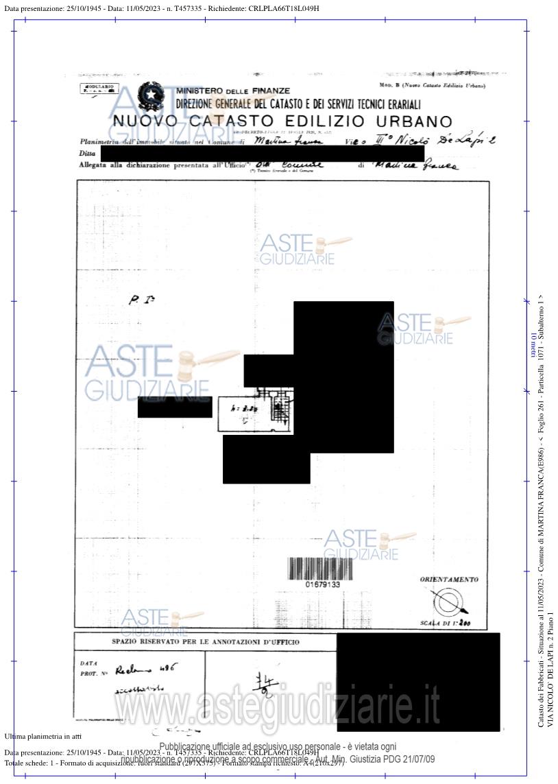Planimetria del bene