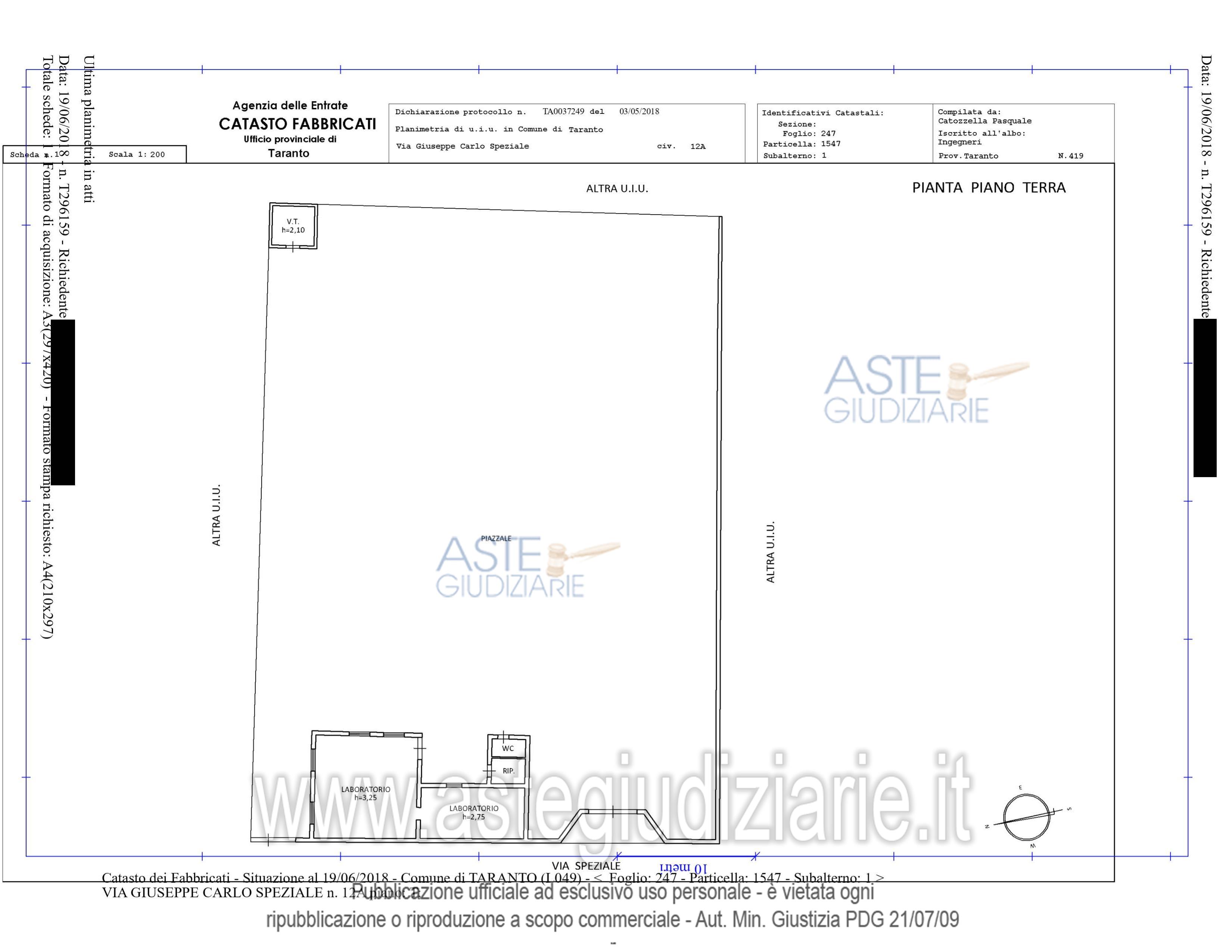 Planimetria del bene