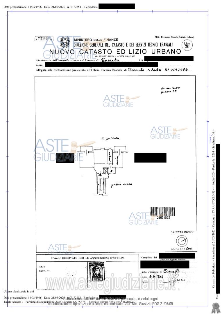 Planimetria del bene