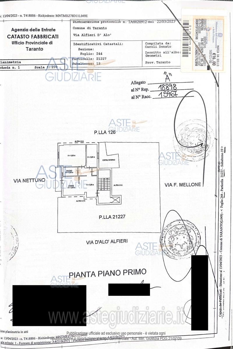 Planimetria del bene