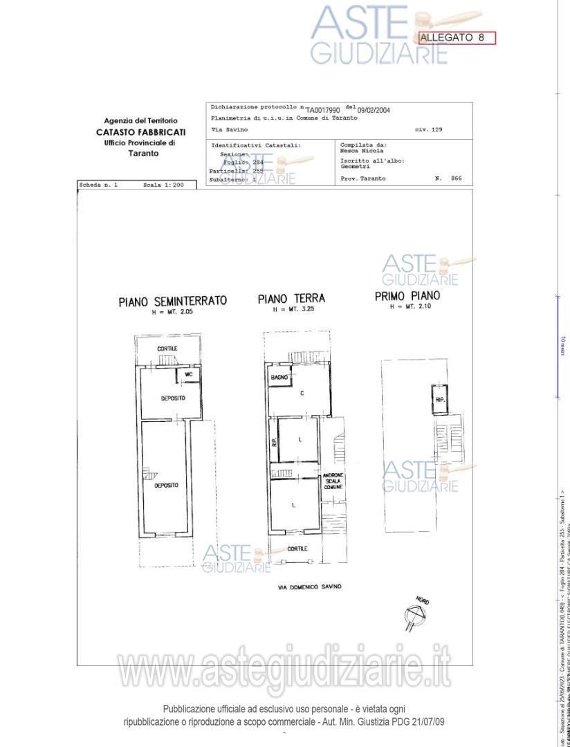Planimetria del bene