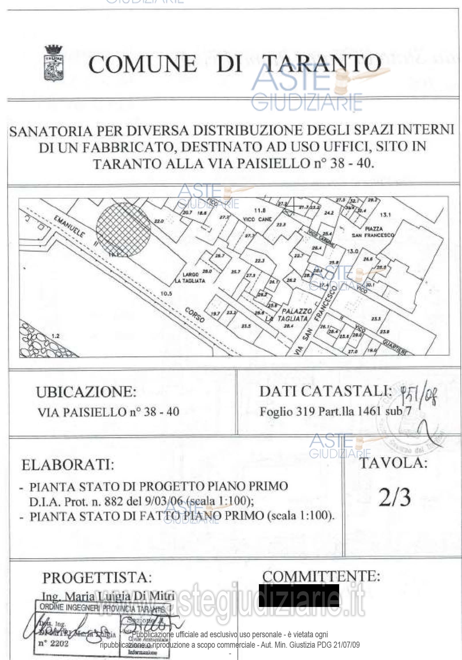 Planimetria del bene