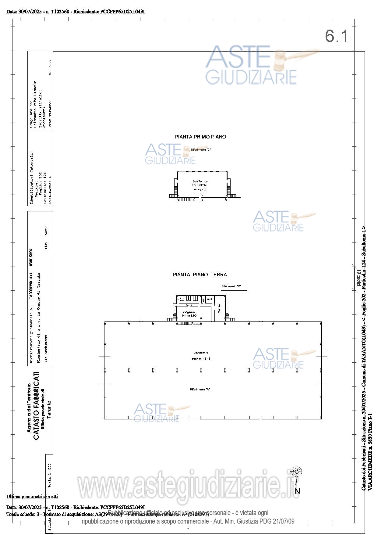 Planimetria del bene