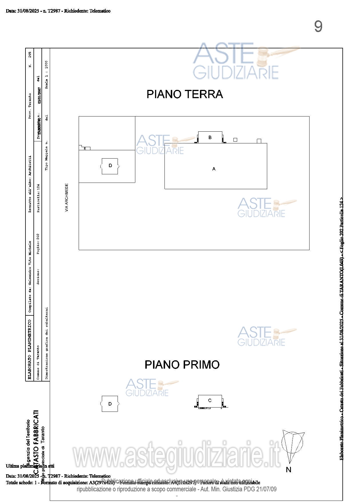 Planimetria del bene