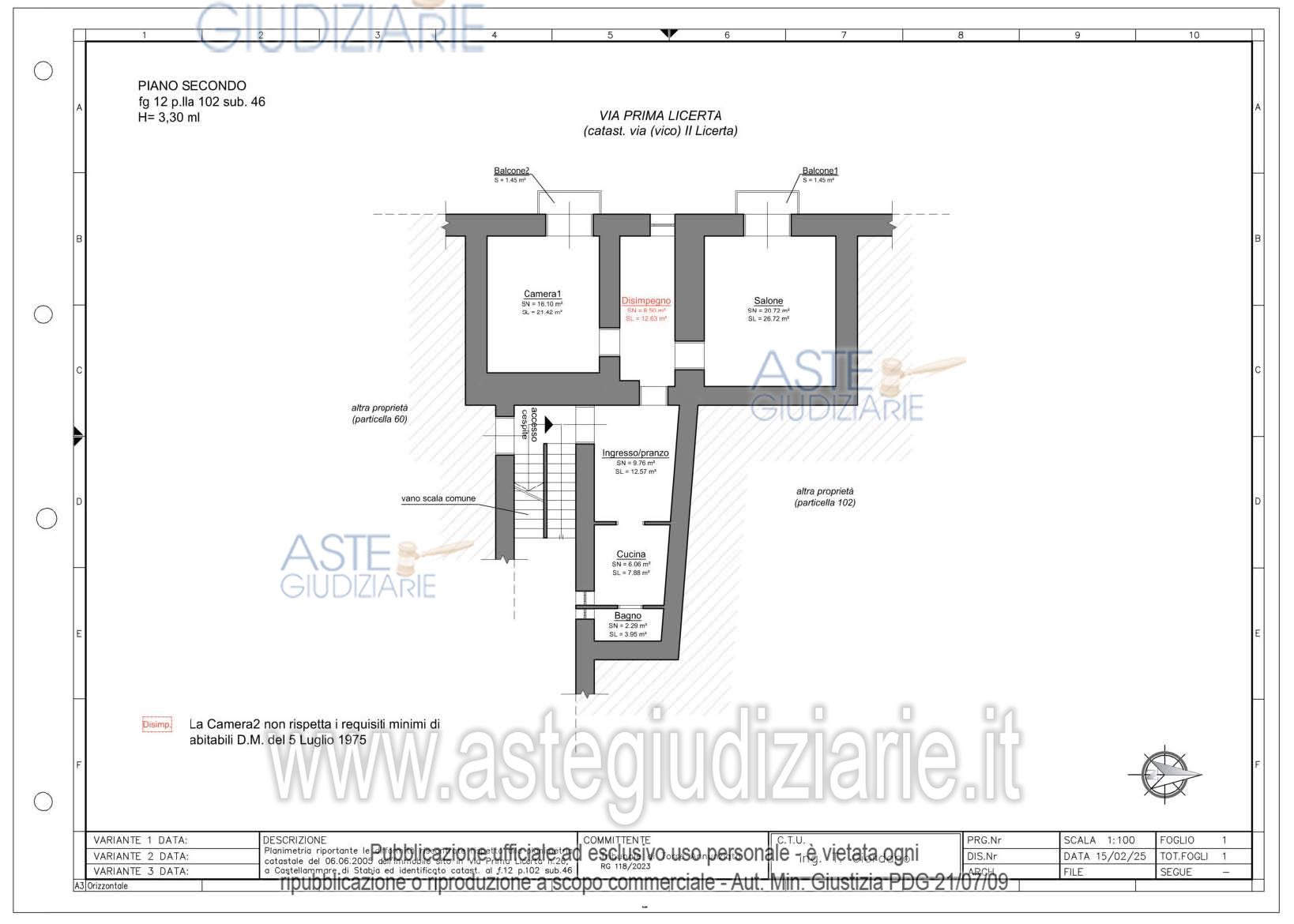Planimetria del bene