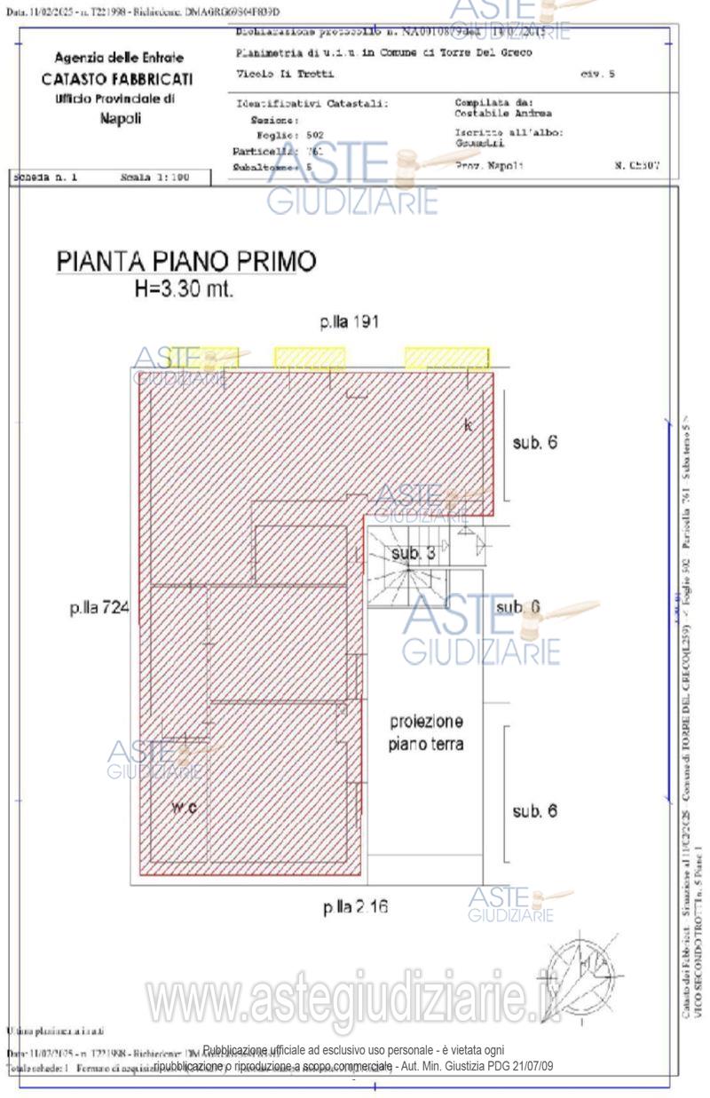 Planimetria del bene