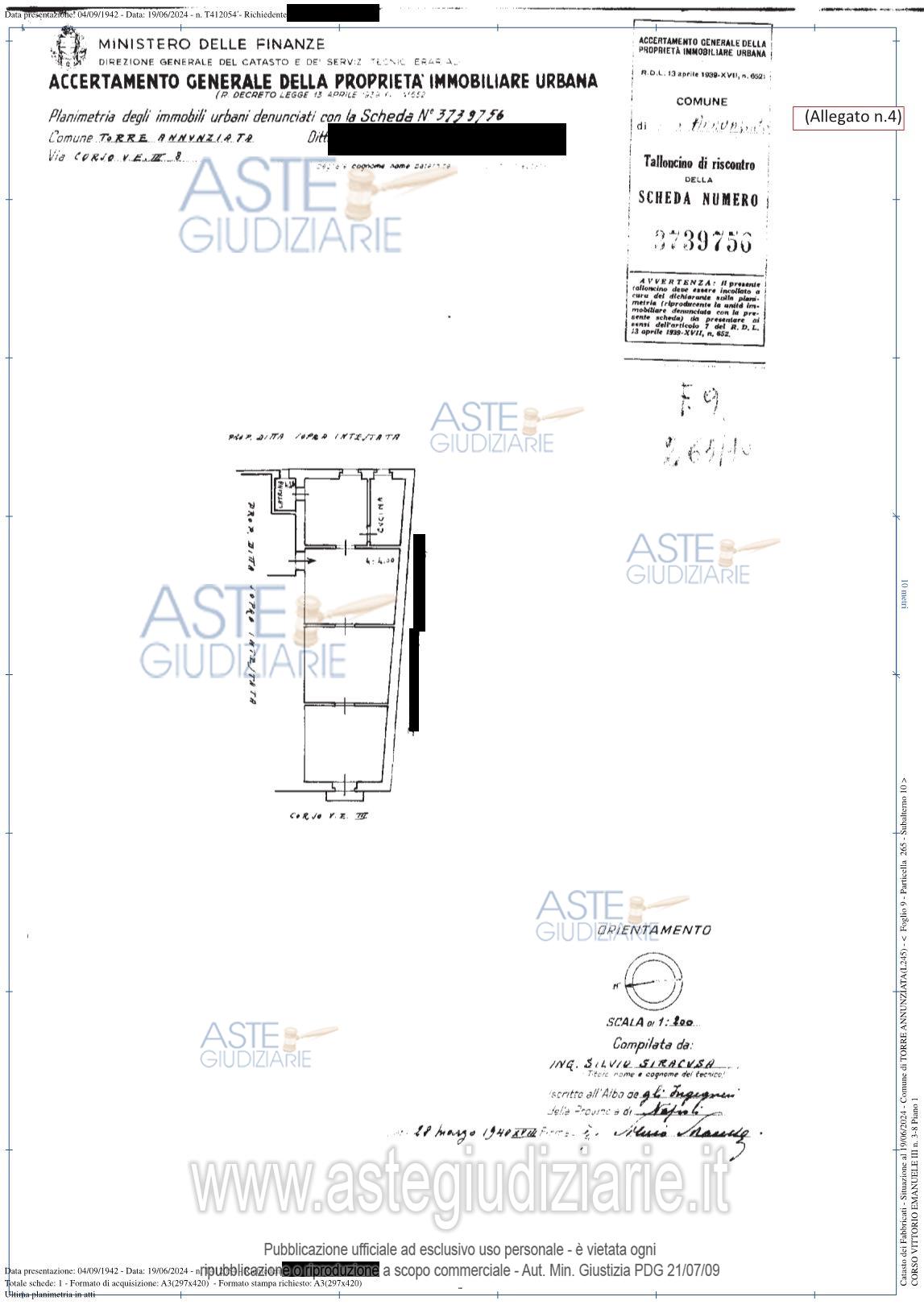 Planimetria del bene
