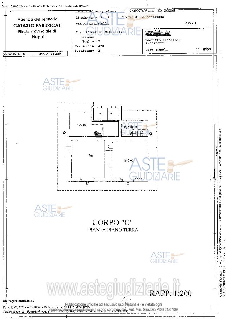 Planimetria del bene