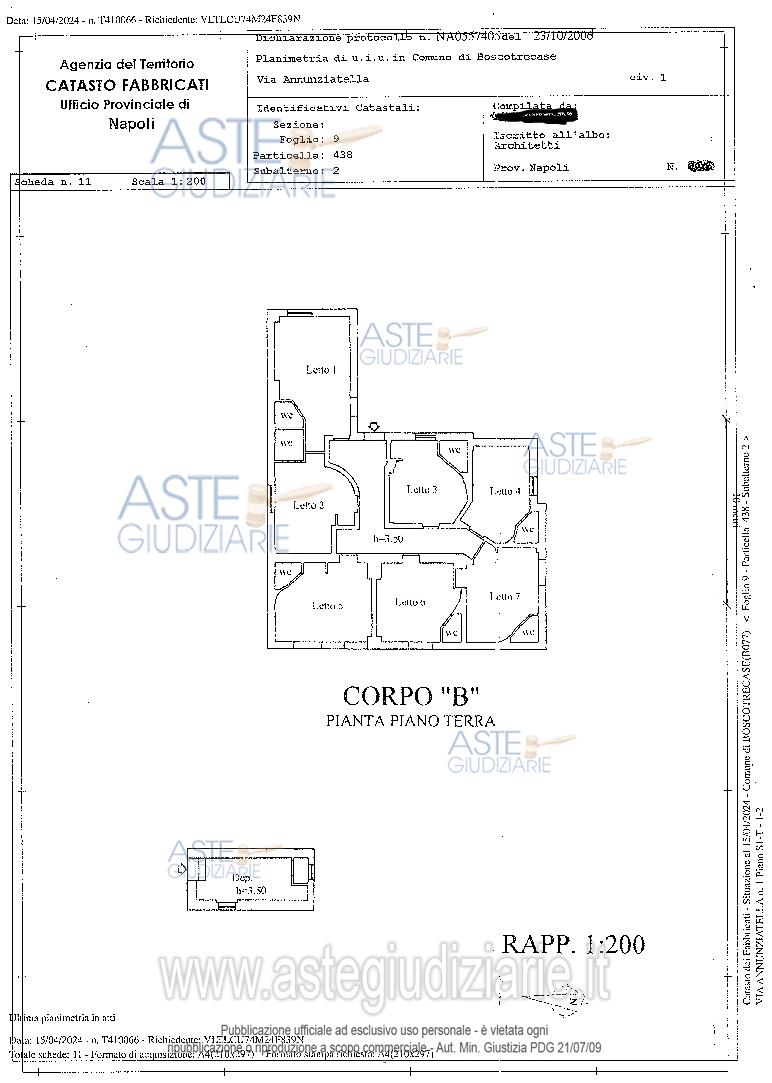 Planimetria del bene