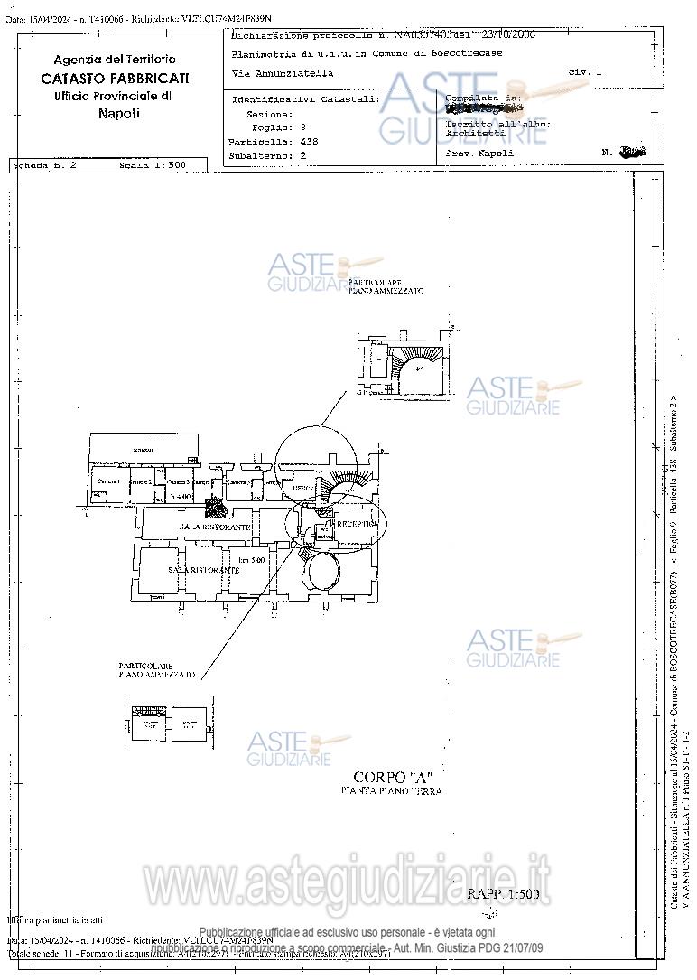 Planimetria del bene