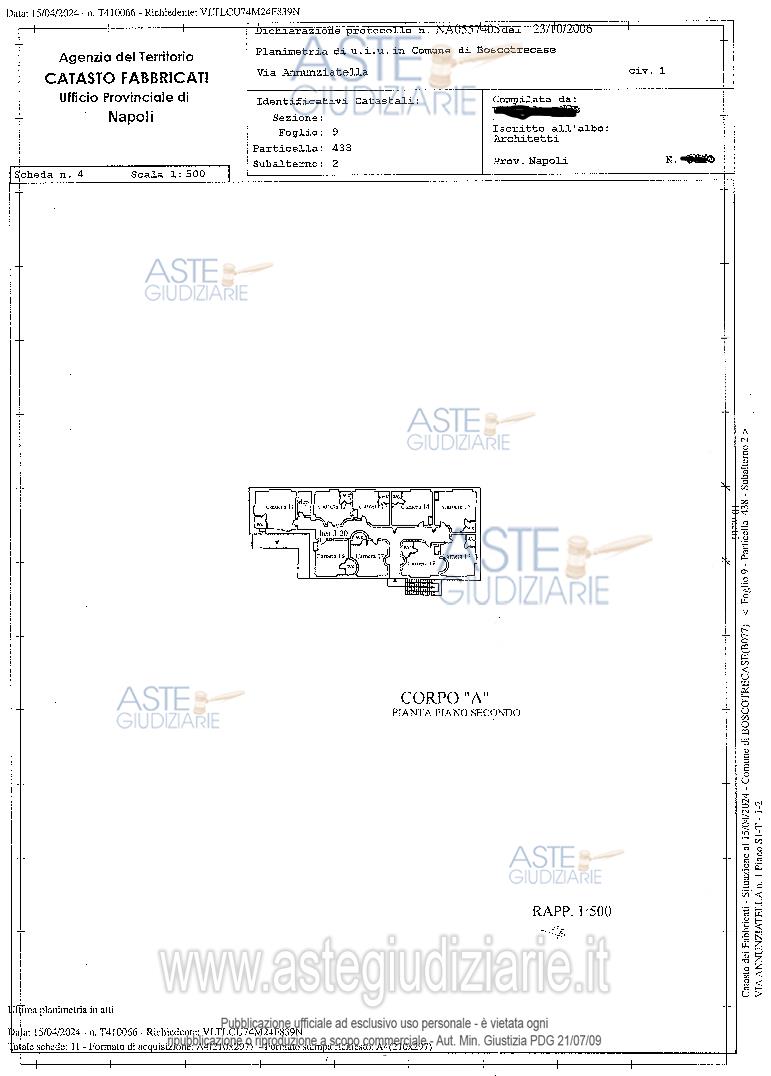 Planimetria del bene