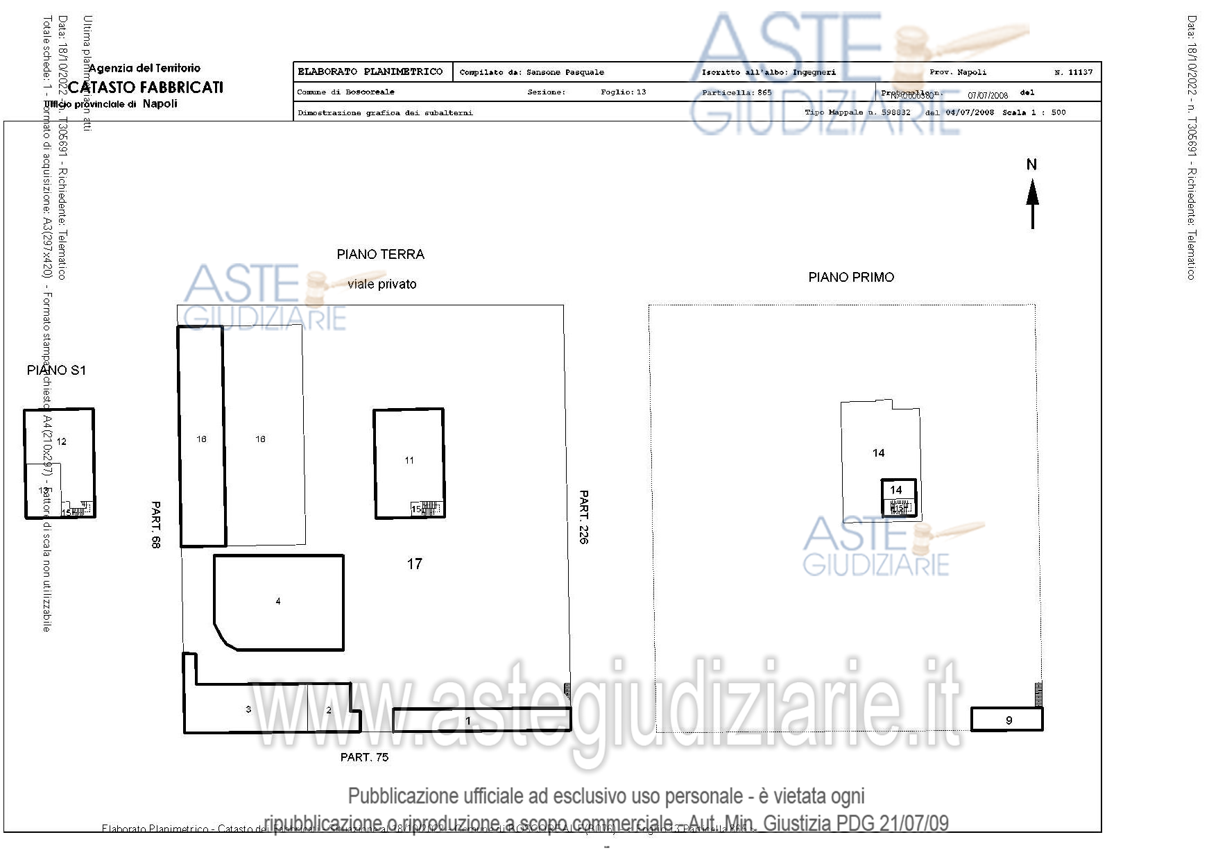 Planimetria del bene