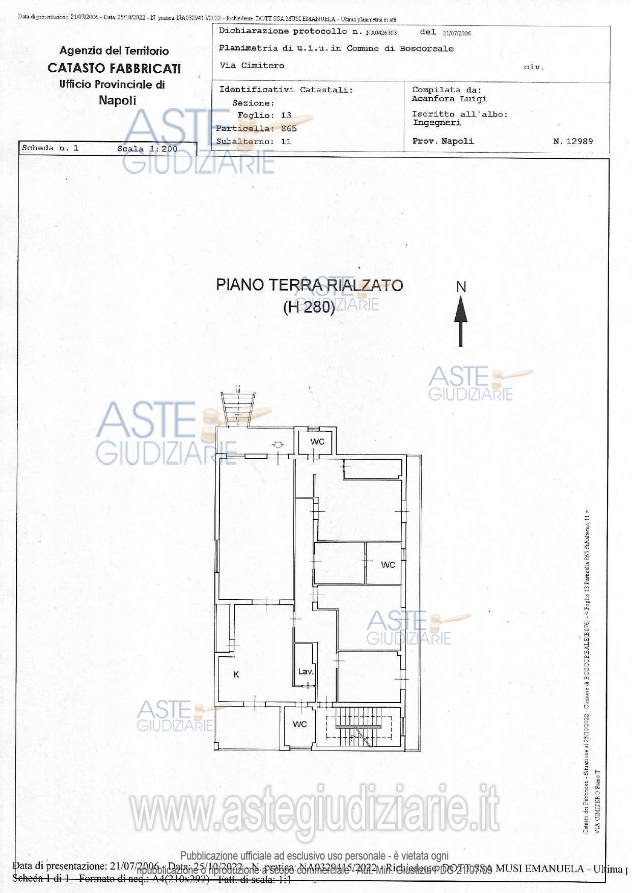 Planimetria del bene
