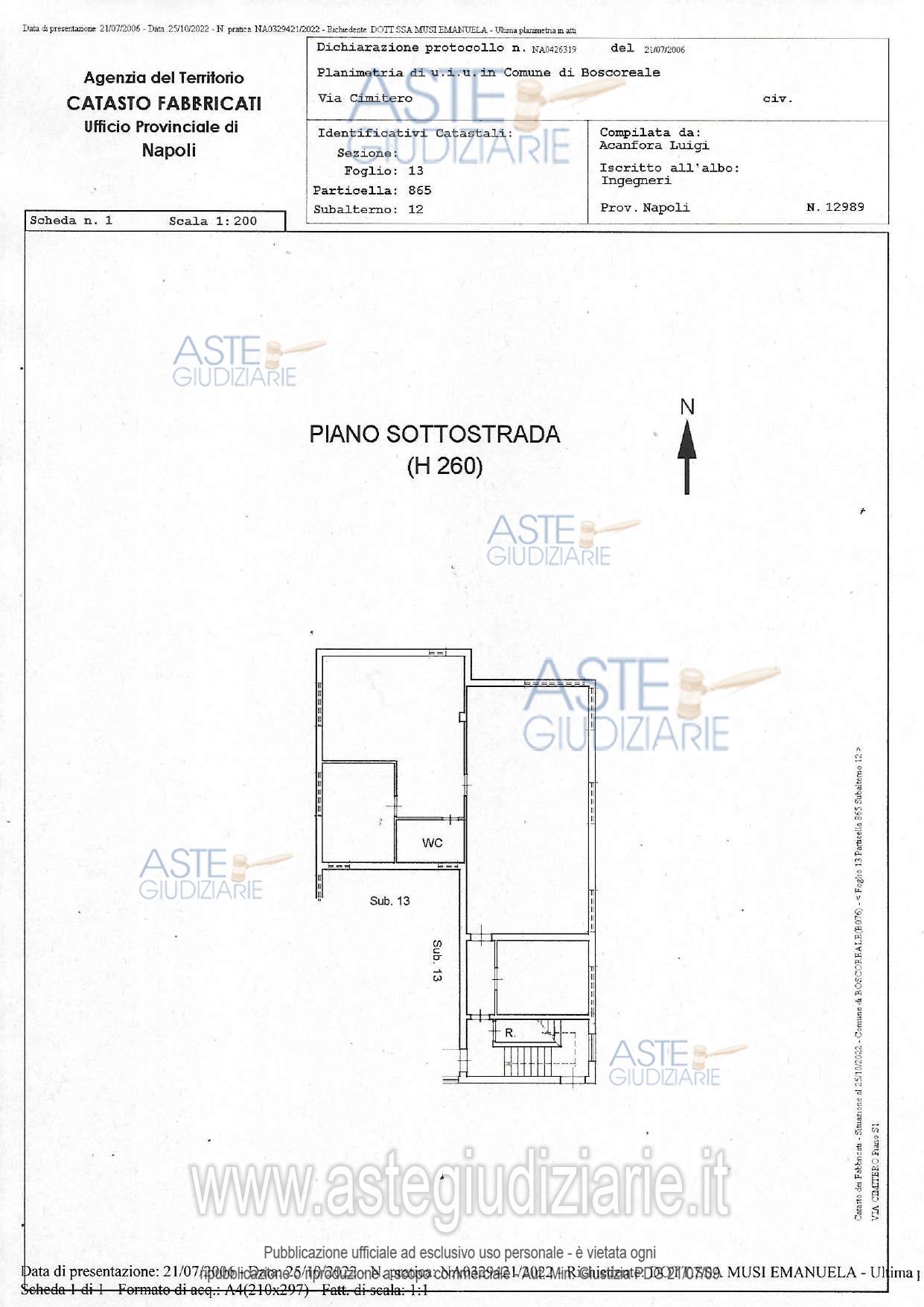 Planimetria del bene