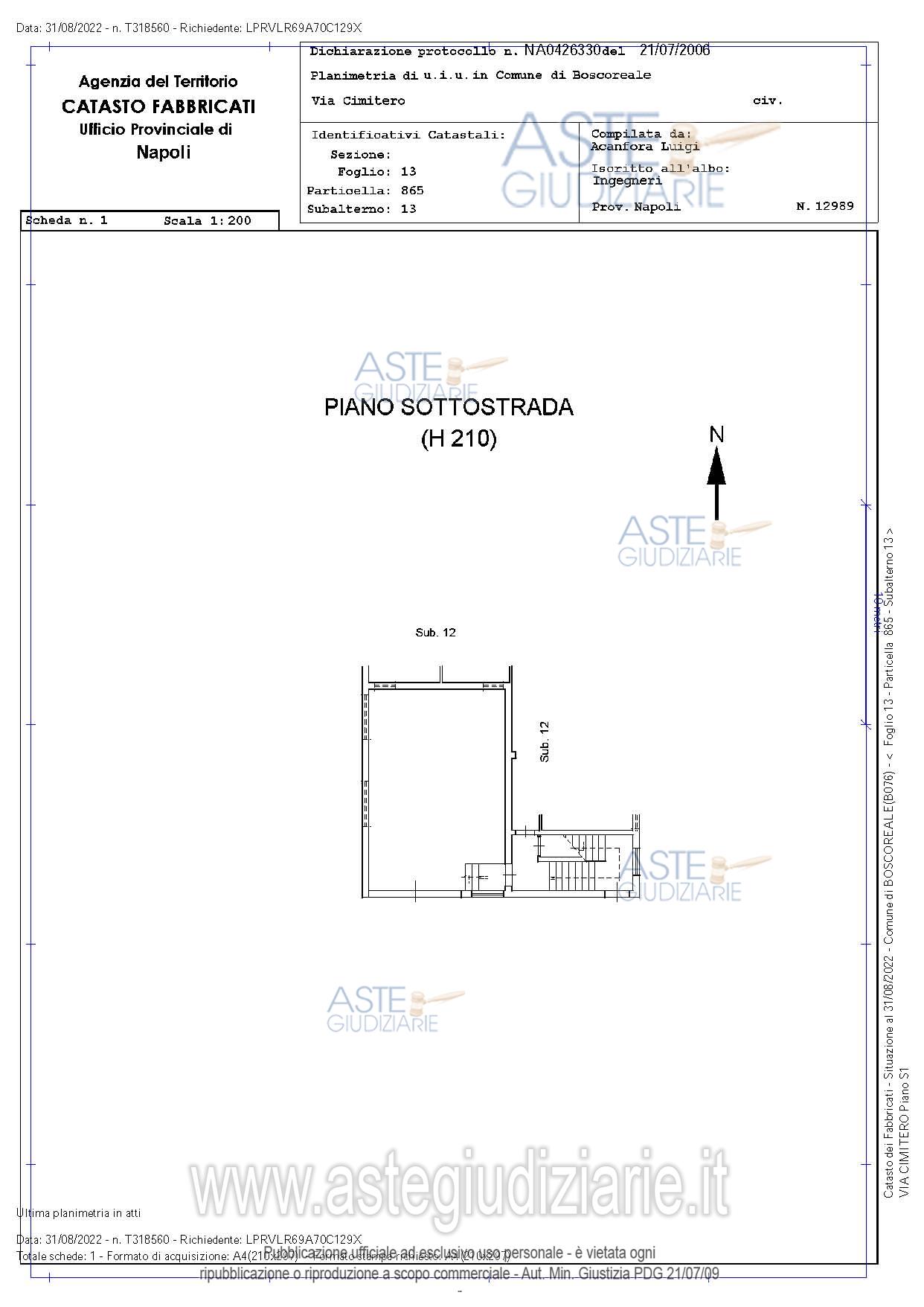 Planimetria del bene