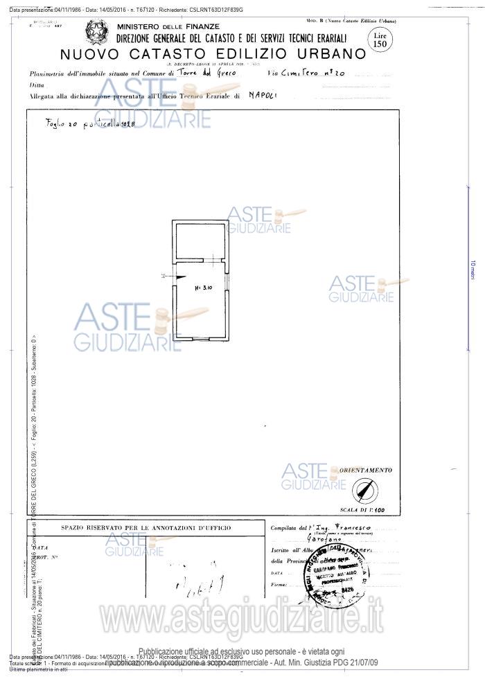 Planimetria del bene