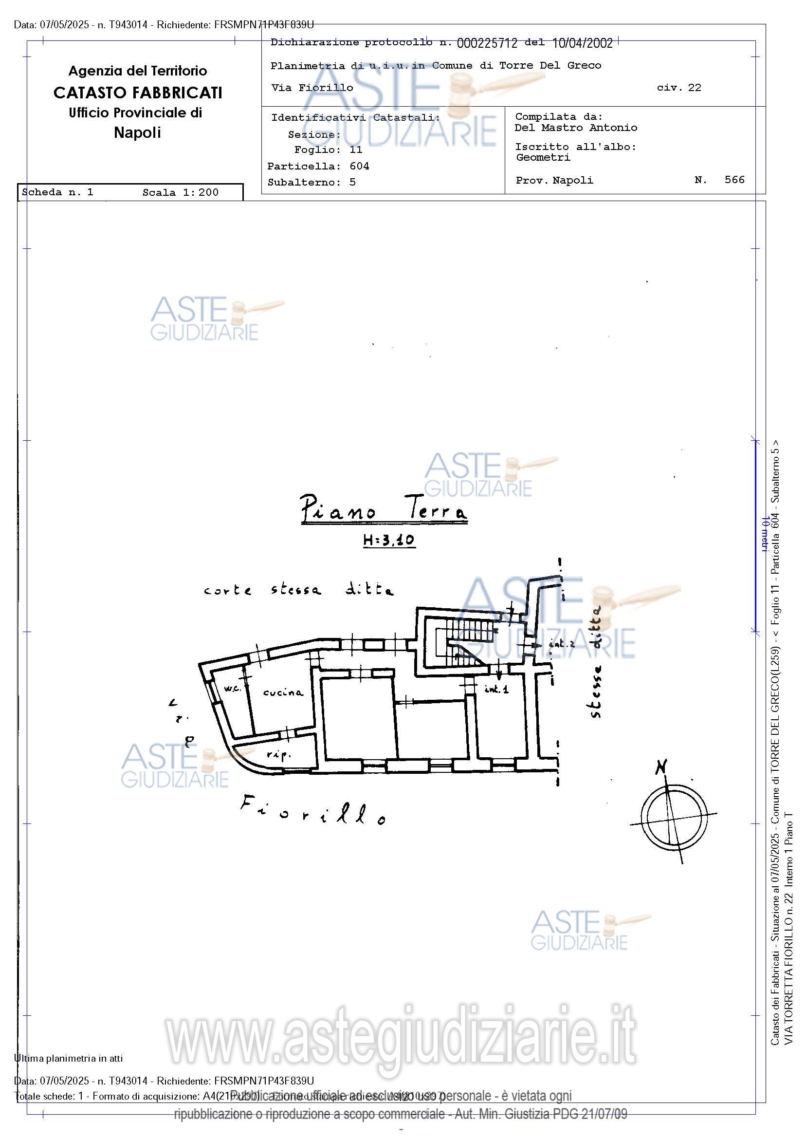 Planimetria del bene