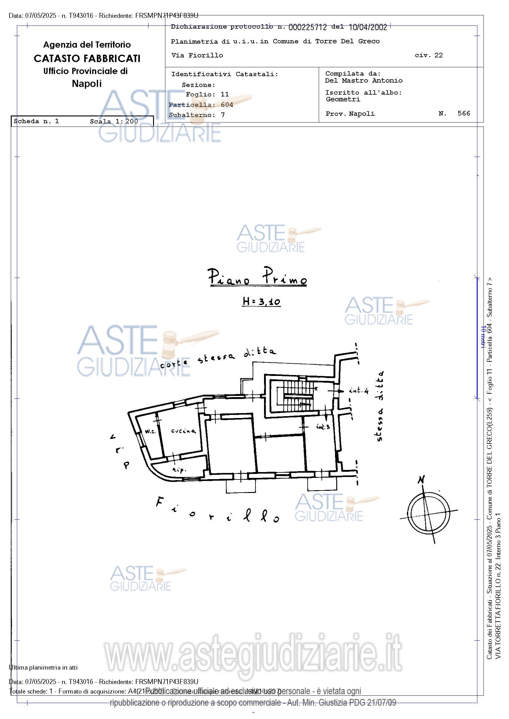 Planimetria del bene