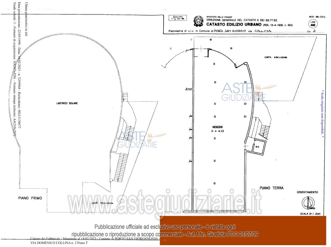 Planimetria del bene