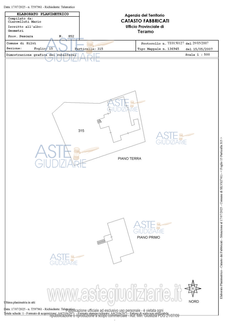 Planimetria del bene