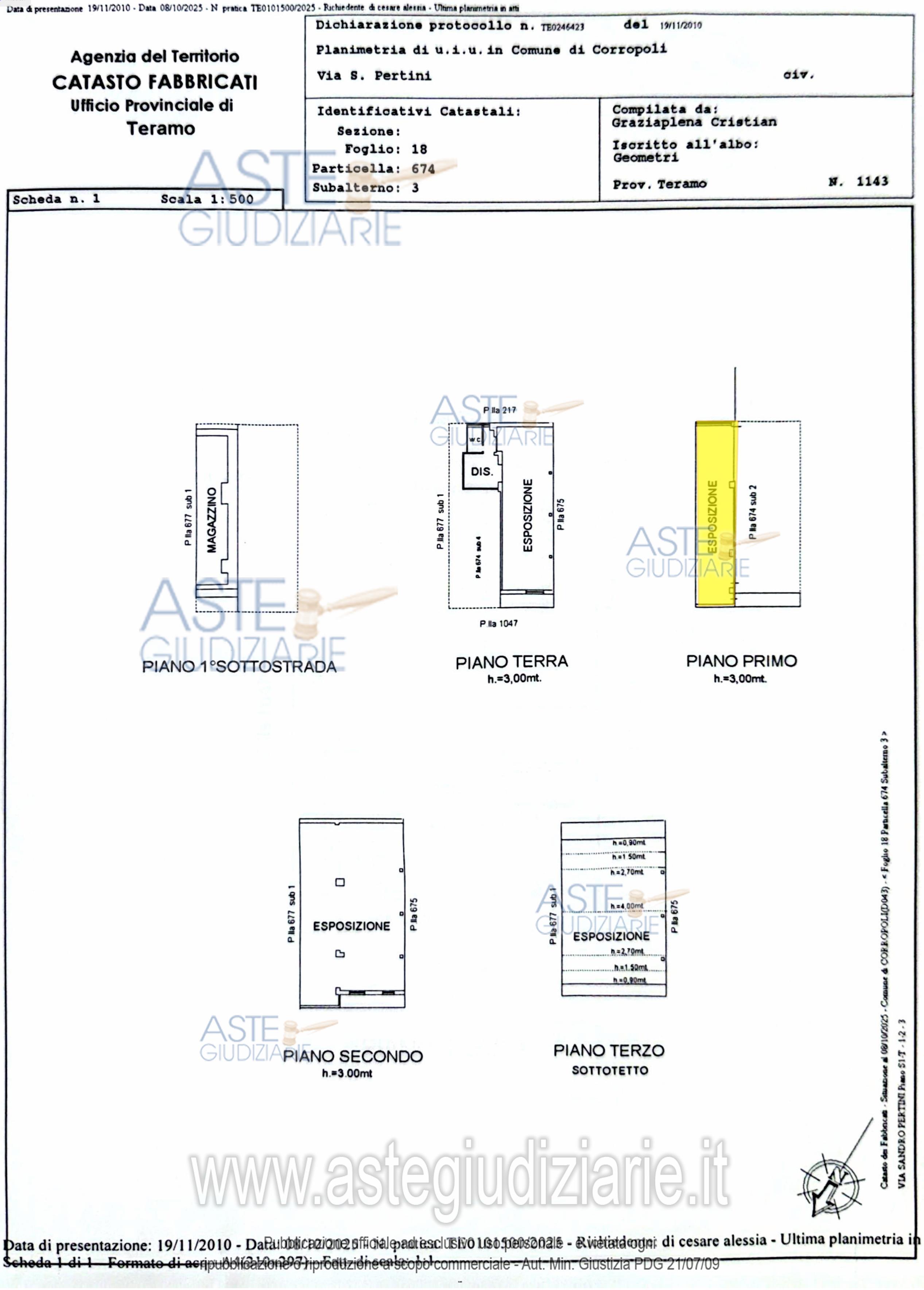 Planimetria del bene