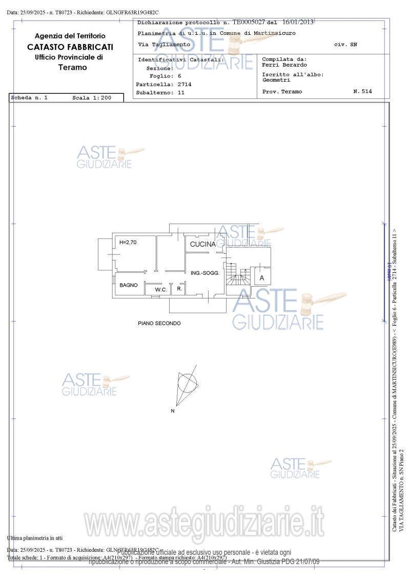 Planimetria del bene