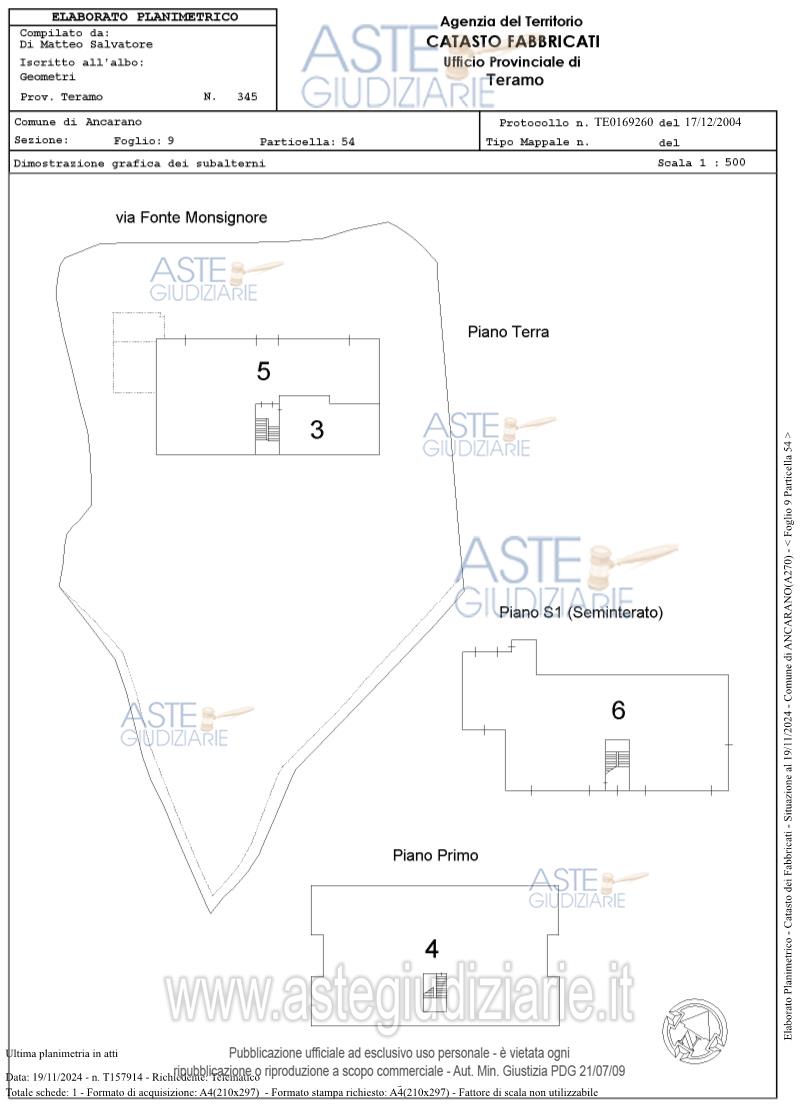 Planimetria del bene