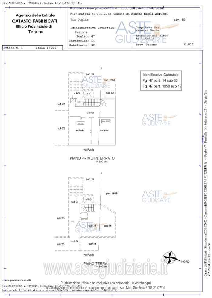 Planimetria del bene
