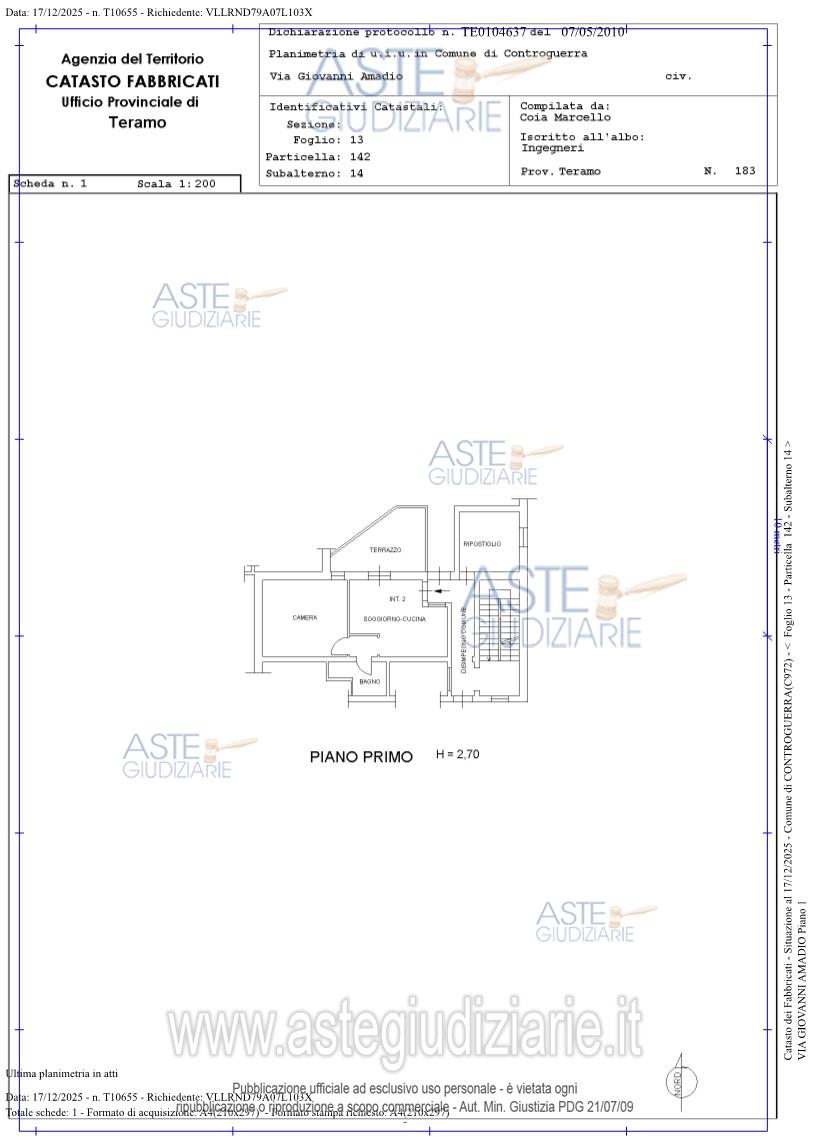 Planimetria del bene