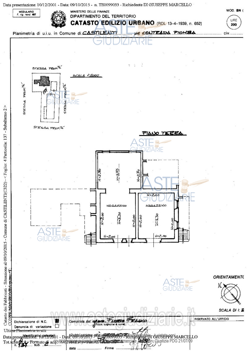 Planimetria del bene