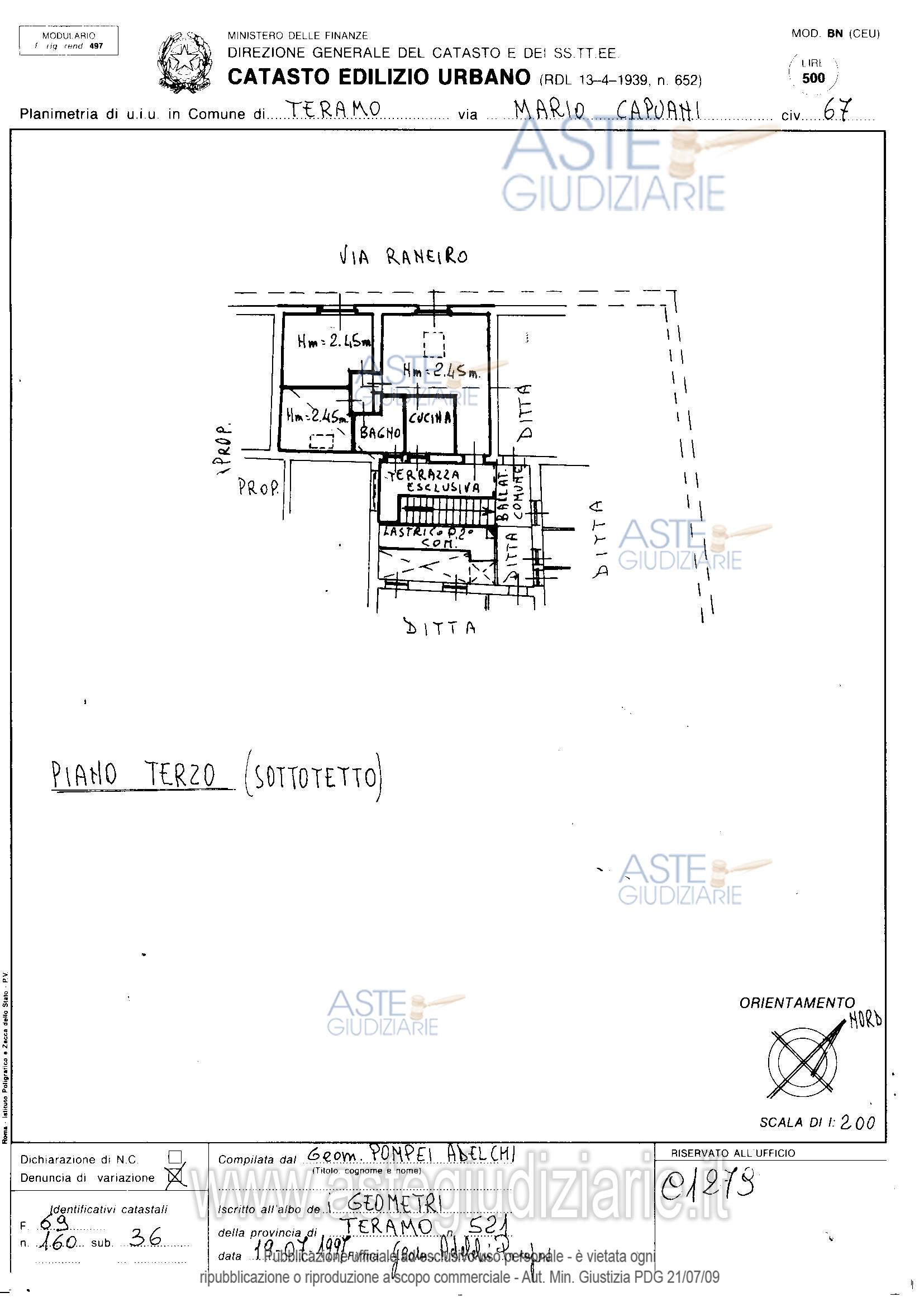 Planimetria del bene
