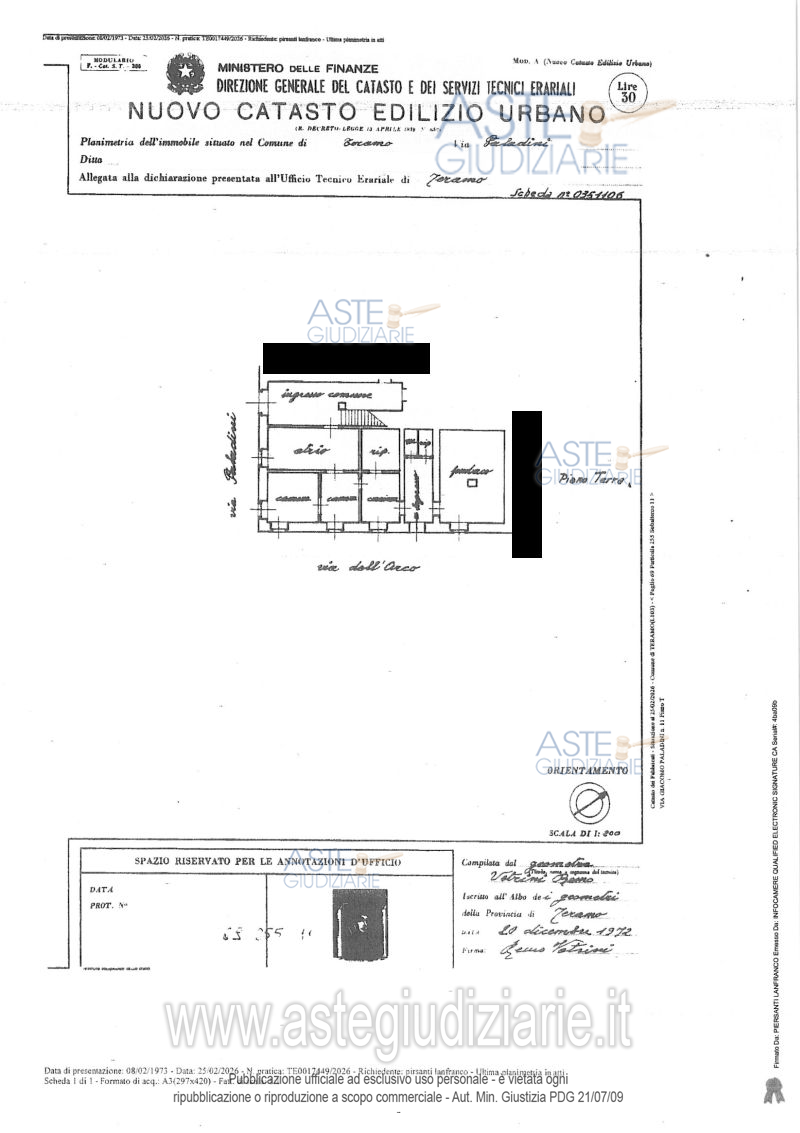 Planimetria del bene