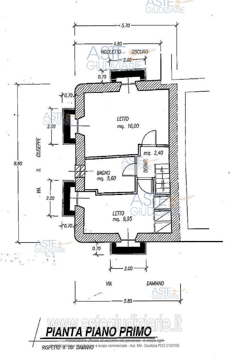 Planimetria del bene