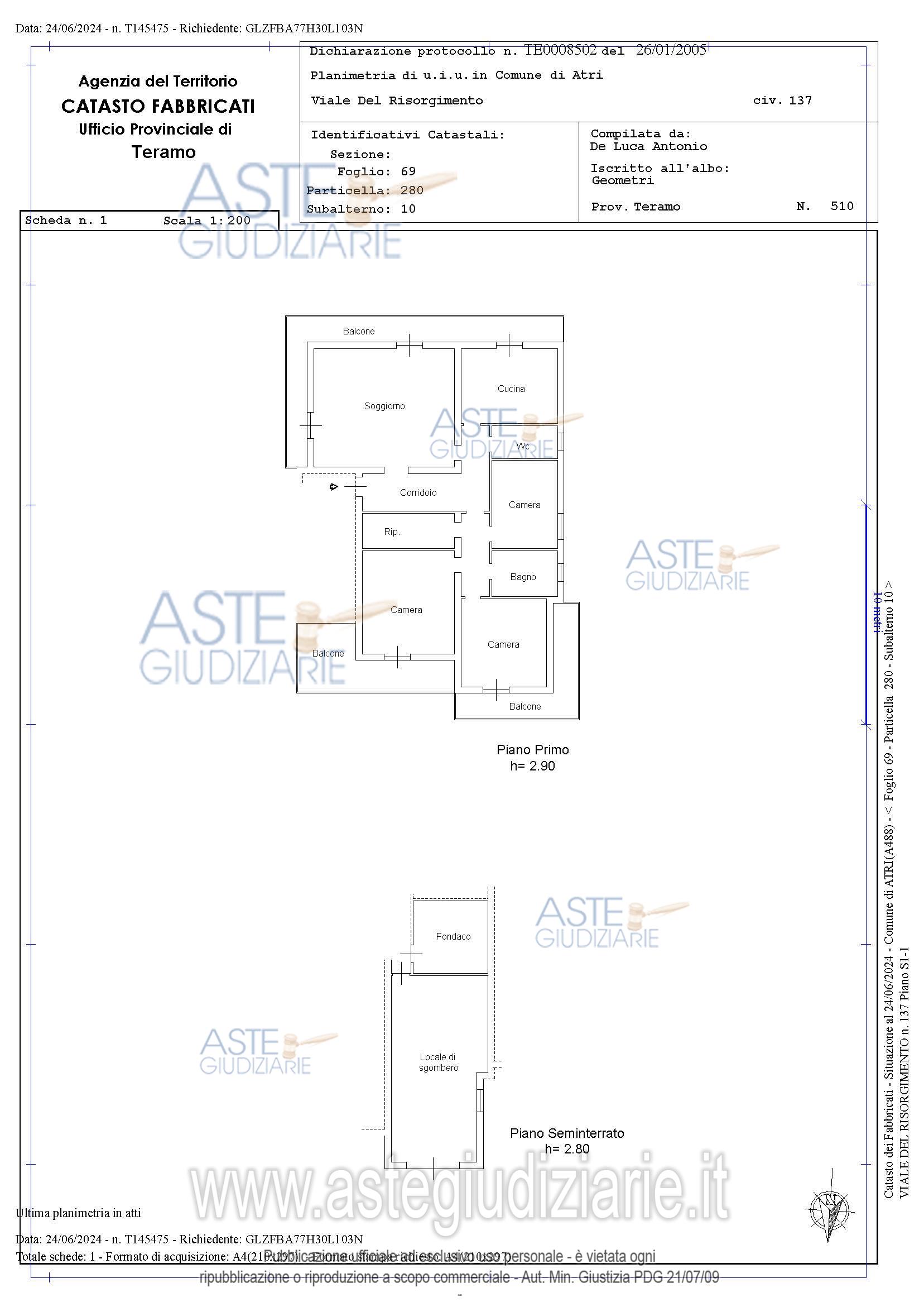 Planimetria del bene