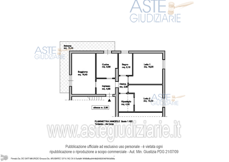 Planimetria del bene