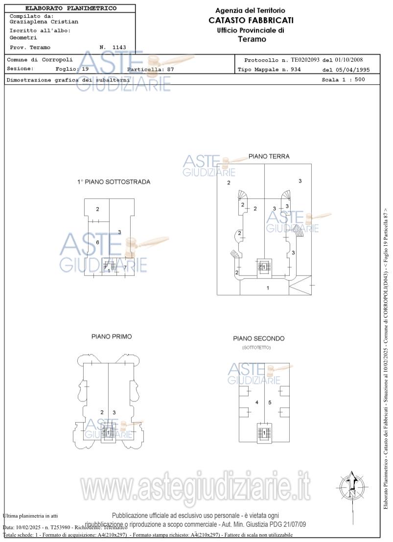 Planimetria del bene