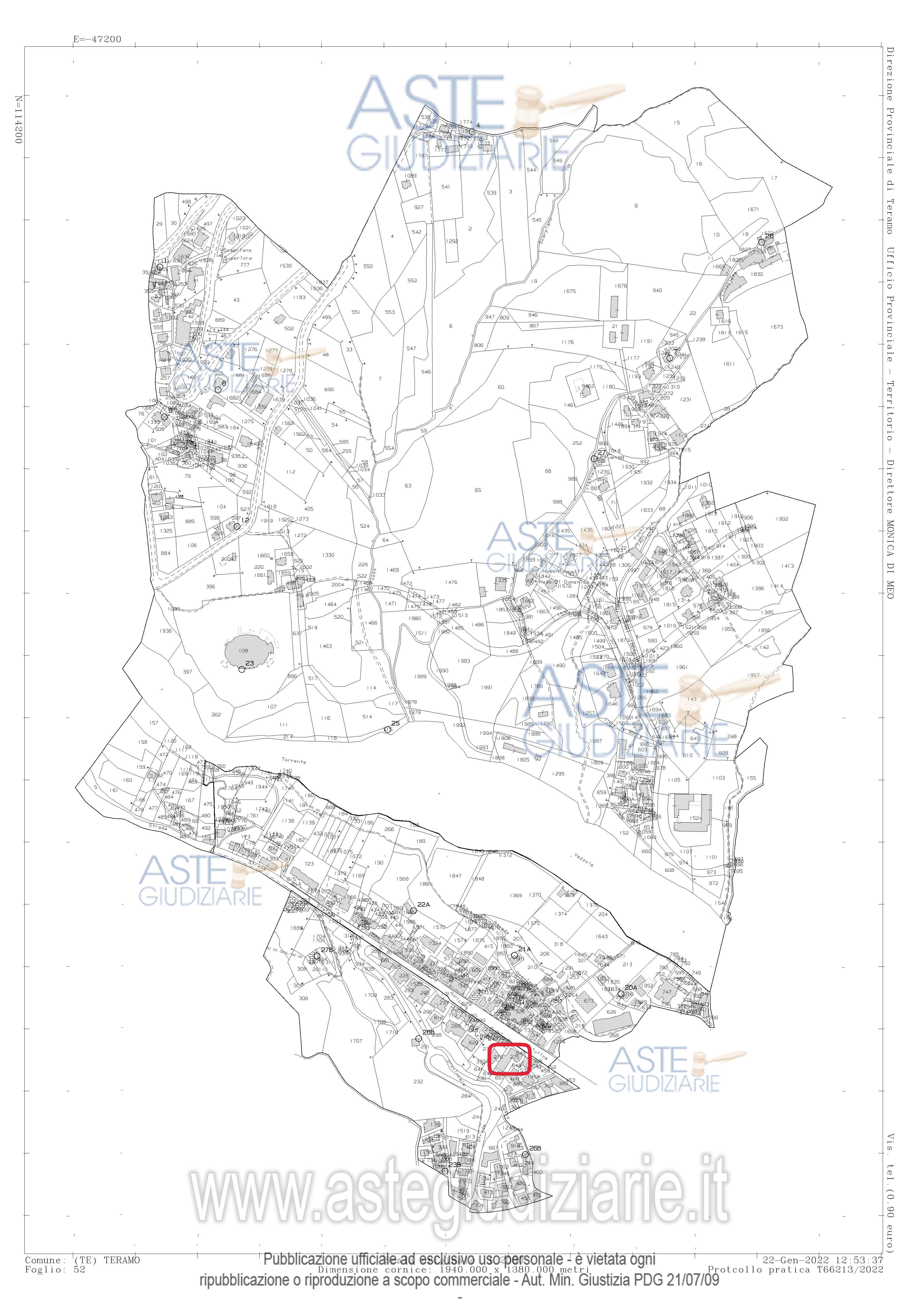 Planimetria del bene