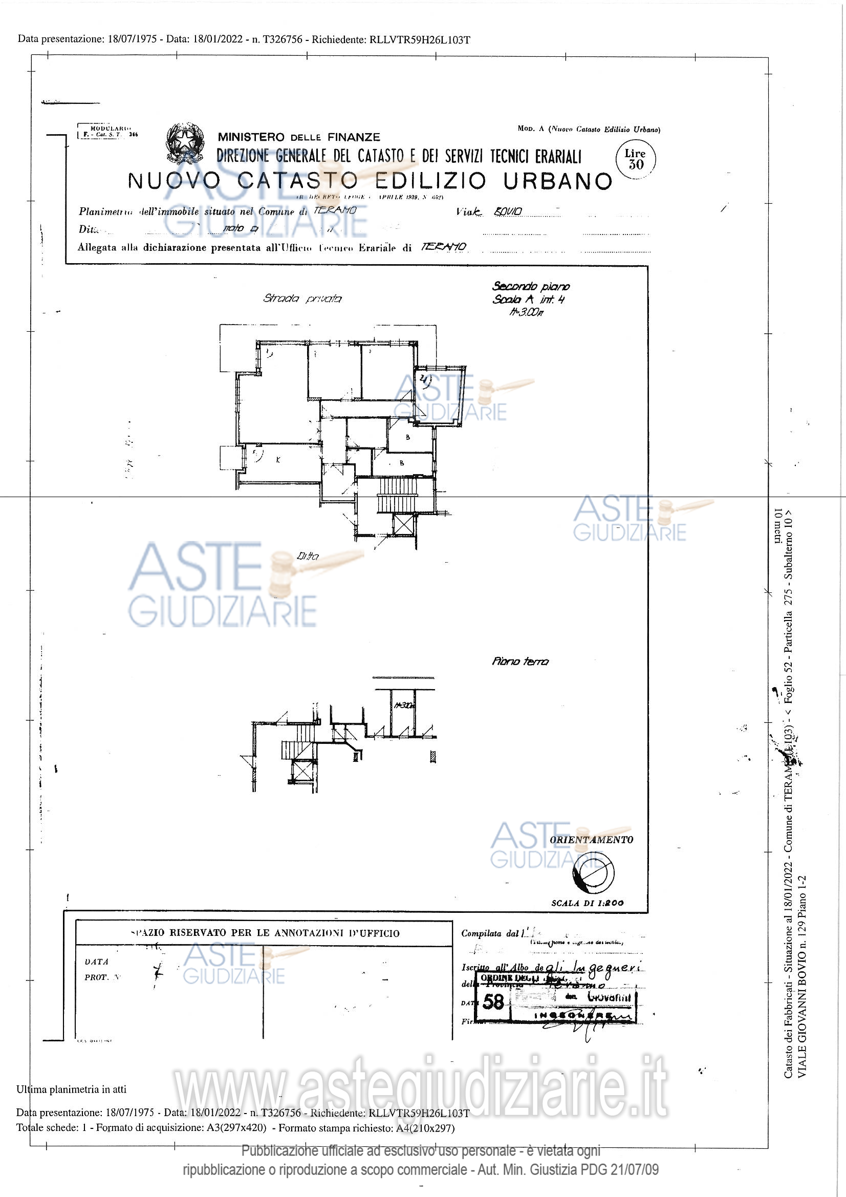 Planimetria del bene