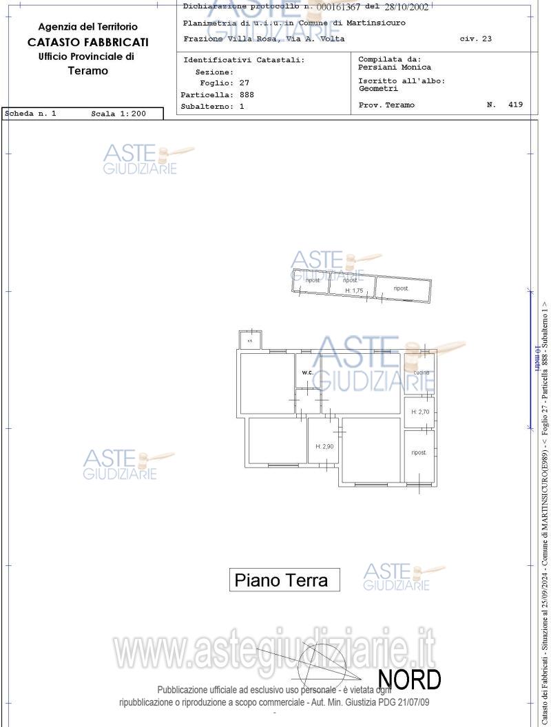 Planimetria del bene