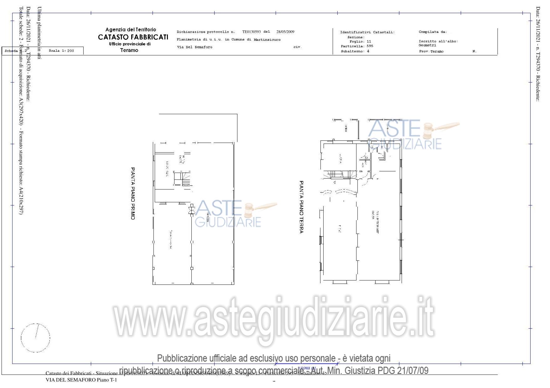 Planimetria del bene