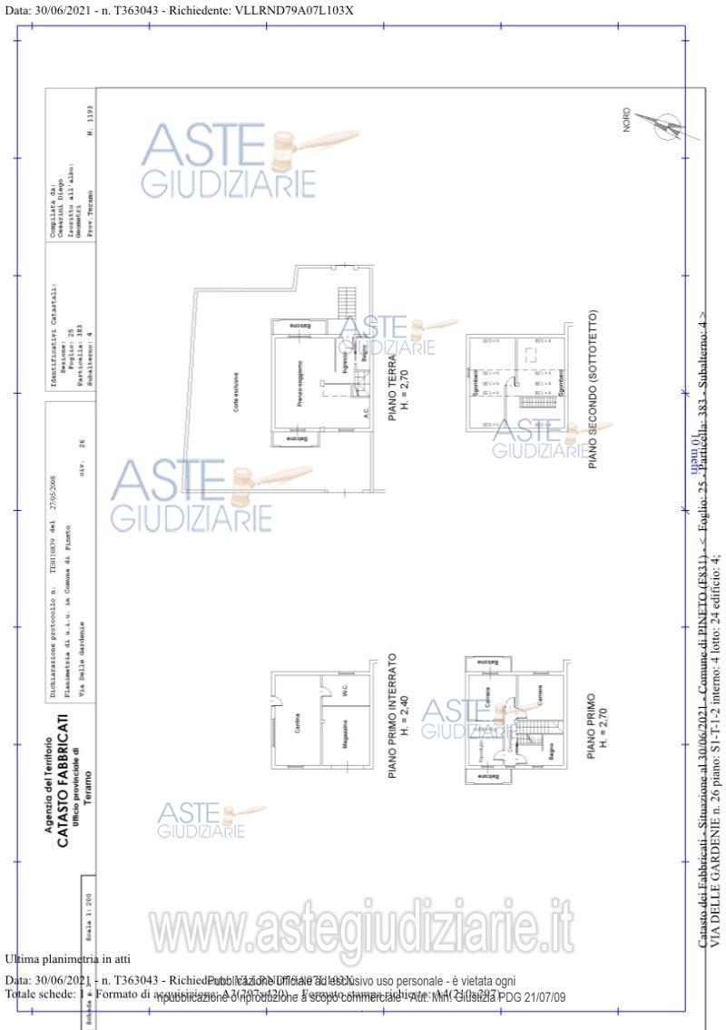 Planimetria del bene